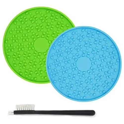 Jondarla 2pcs Dog Lick Pad, Lick Mat for Dog Shower and Grooming, Silicone Dog Slow Feeder, Durable Dog Bathing Tool, Dog Peanut Butter Lick Pad, 37 Super Suctions to Smooth Wall, Safe and Fun Jondarla 2pcs Dog Lick Pad, Lick Mat for Dog Shower and Grooming, Silicone Dog Slow Feeder, Durable Dog Bathing Tool, Dog Peanut Butter Lick Pad, 37 Super Suctions to Smooth Wall, Safe and Fun