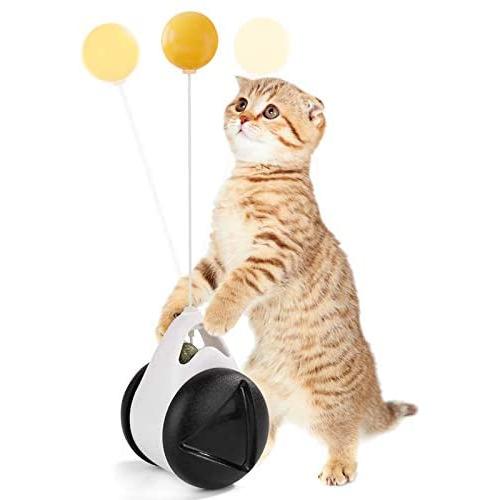 QQL Cat Toys for Indoor Cats Wheel Training Toys with Catnip Tumbler Balance Pet Toys Interactive Kitten Swing Toys Kitten Sports Educational Toys