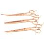 LILYS PET Professional PET Dog Grooming Scissors Cutting&Curved&Thinning Shears,Round Hole Design, Shark Teeth Thinning Scissor