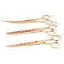LILYS PET Professional PET Dog Grooming Scissors Cutting&Curved&Thinning Shears,Round Hole Design, Shark Teeth Thinning Scissor