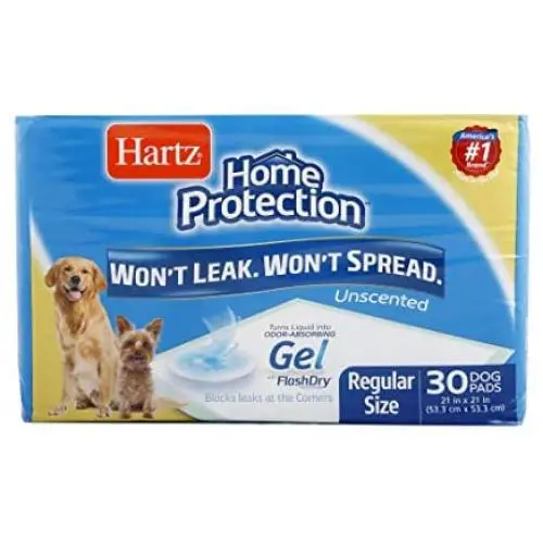 Hartz Home Protection Dog Pads for All Dog Sizes - Super Absorbent and Wont Leak: Odor Eliminating Lavender Scent, Unscented, and Quilted Plus Hartz Home Protection Dog Pads for All Dog Sizes - Super Absorbent and Wont Leak: Odor Eliminating Lavender Scent, Unscented, and Quilted Plus