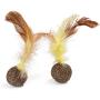 nobrand Pet Tooth 2 PCS B12208 Catnip Ball Toy Clean Clean Tooth Molar Feather Ball