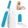 Lewondr Portable Pet Hair Remover, Double Sided Fur & Lint Brush with Self-Cleaning Base, 1 Travel Size Removal Brush Easily Remove Cat and Dog Hair on Clothing, Couch, Carpet, Car Seat