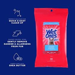 Wet Ones for Pets Dander Control Wipes for Cats with Shea Butter, 30 ct - 8 Pack | Cat Dander Wipes for Cats to Reduce Redness & Flakes with Wet Ones Wet Lock Seal in Fresh Scent (FF12856PCS8)