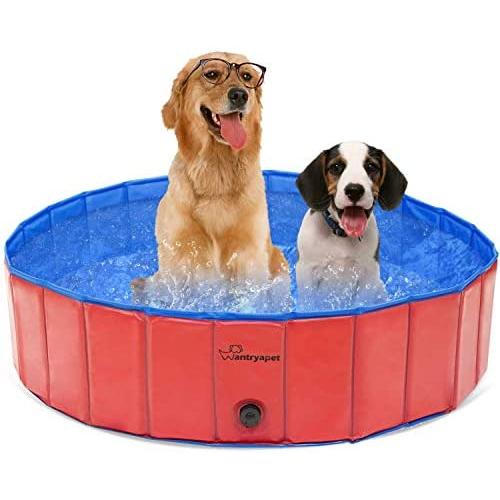 WANTRYAPET Foldable Dog Pet Bath Swimming Pool Collapsible Dog Pet Pool Bathing Tub Kiddie Pool for Pets Dogs Cats and Kids