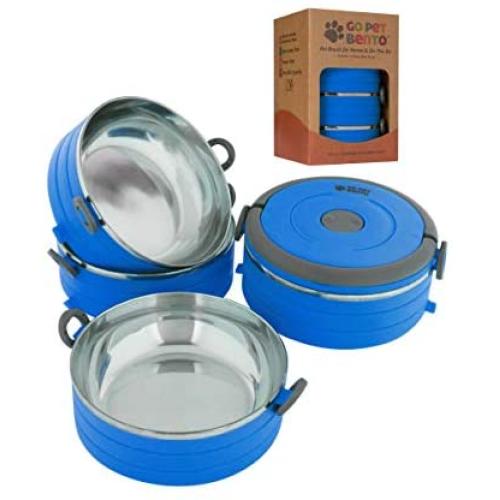 Healthy Human Portable Dog & Pet Travel Bowls with Lid - Human Grade Stainless Steel - Ideal for Food & Water - 3 Sizes & 3 Colors