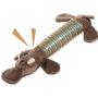 VECELA Plush Squeaky Dog Chew Toys for Medium and Small Dogs Interactive Dental Toys (Brown Bear)