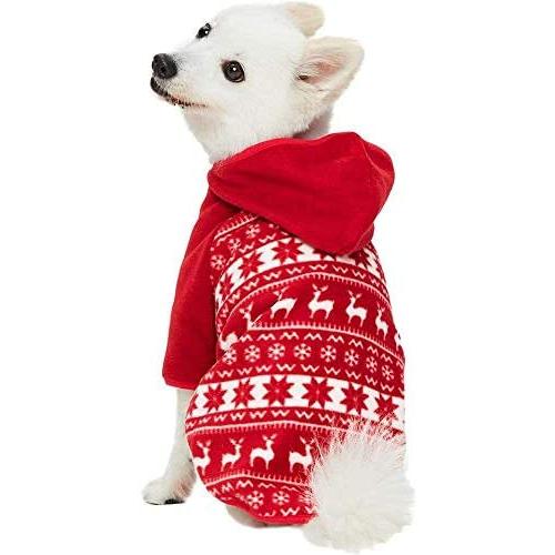 Blueberry Pet Ugly Christmas Holiday Reindeer & Snowflake Dog Fleece Sweater, Hoodie, Snood