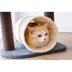 PetPals Cat Tree Cat Tower for Activity with Tunnel and Toy Ball, Gray