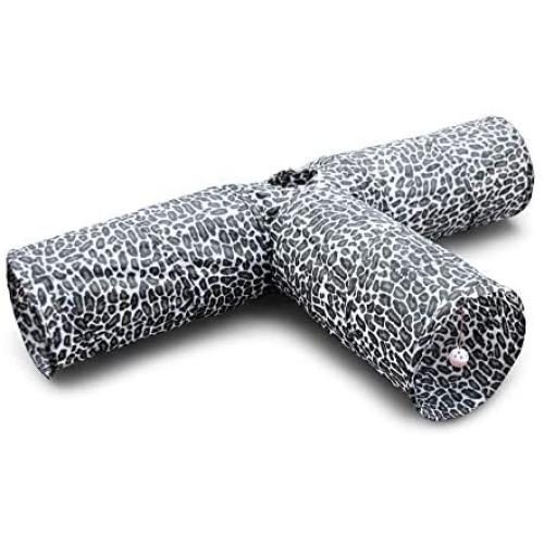 Feline Ruff Premium 3 Way Cat Tunnel. Extra Large 12 Inch Diameter and Extra Long. A Big Collapsible Play Toy. Wide Pet Tunnel Tube for Other Pets Too!