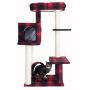 Armarkat Model B5008 50-inch Classic Cat Tree with Veranda, Bench, Mini Perch, and Spacious Lounger in Scotch Plaid, Black/Red, 31''''(l) x 28''''(w) x 50''''(h)