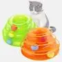 Three Levels Pet Cat Toy Tower Tracks Disc Cat Intelligence Amusement Triple Disc Cat Toys Ball Training Amusement Cat Tower