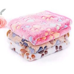 Medium and Small Dog and cat Blankets Cute Floral Pet Sleep Warm, Fleece Soft  Beds Mat (Beige, Medium)