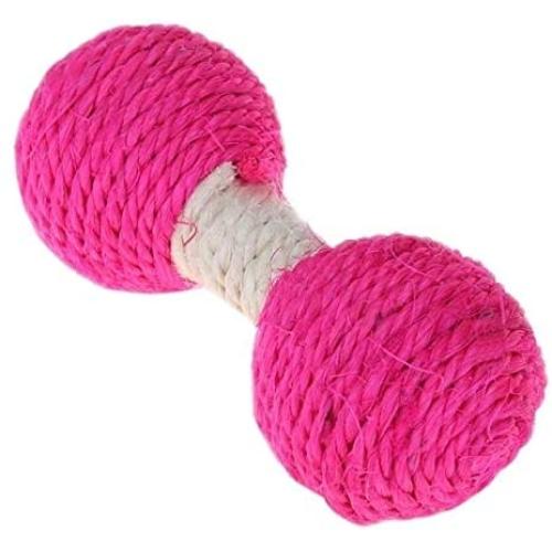 Yhytbhsh 3 PCS Kitten Teaser Playing Chew Scratch Catch Sisal Ball Pet Dumbbell Interactive Training Toys(Orange) FFIIKIF (Color : Pink)