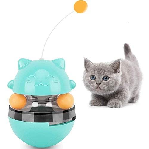 Cat Treat Dispenser Toy - Food Tumbler Toys with Feather | Indoor  Interactive Pet Food Dispensing Feeder Puzzle Toy