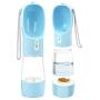 Szxc Portable Dog Water Bottle with Feeder & Food Compartment - Puppy Pets Outdoor Walking, Hiking, Travel Water Dispenser - Leak Proof, BPA Free
