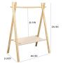 ZUKIBO Cat Hammock with Pet Clothing and Toy Hanger Features Pet Clothes Drying Detachable Kitty Puppy Nest Hammock Tent, Durable Canvas, Wood Stand