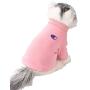 BinetGo Dog Sweatshirt Pet Clothes Cotton Knitted Winter Warm Soft Sweatshirt for Puppy Small Medium Dogs Sweater with Velvet Lining and Eye Embroidery (L, Pink)