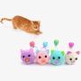 ocijf179 Pet Toy Kitten Colorful Plush Mouse Head with Bell Rope Cat Toy Interactive Pet Supply - Blue