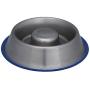 Indipets Heavy Duty Stainless Steel Slow Feed Dog Bowl - Large 45oz - Silicon Bottom Ring Prevents Sliding and Tipping