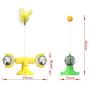 Buyter 3-in-1 Interactive Windmill Cat Toy, Wand Teaser, Treat Dispenser and Ball & Feather Pet Treat Ball with Cat Stick