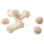 ocijf179 Cat Toy Pet Cat Kitten Sisal Post Pompom Sound Scratcher Interactive Play Scratching Toy - Linen Color