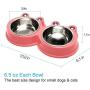 Durable Stainless Steel Dog Bowl Food Water Feeder Non-Slip Design Resistant Silicone Mat Non Slip Design Prevent Slipping for Little Size Dogs/Cats Like Chihuahua/Bulldog/Poodle and More (Pink)