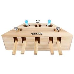 HSHXY Cat Puzzle Toy Kittens Interactive Toys, Funny Hunt Toy Solid Wooden Whack A Mole Mouse, Motion Activated Fun for Cats and Dogs