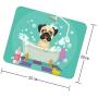 Nursery,Pug Dog in Bathtub Grooming Salon Service Shampoo Rubber Duck Pets in Cartoon Style Image Square Mouse Pad style12 2025cm