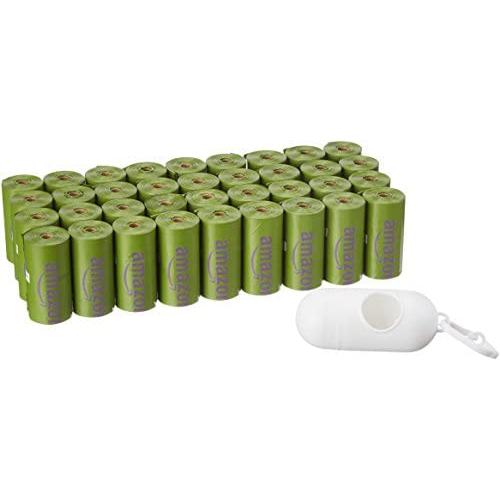 Amazon Basics Scented Dog Poop Bags with Dispenser and Leash Clip, Standard and EPI Additive