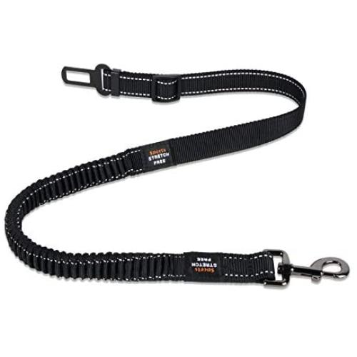 2.6 ft Pet Dog Car Seat Belt, Reflective Heavy Back Seat Belt or Bond Tether for Large / Medium Pets, Cat,Dogs, Pet Supplies, Safe and Adjustable, Easily Attached Belts in Any Car or Vehicle - Black