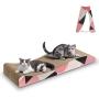 ComSaf Wave Curved Cat Scratching Pad, Foldable Cat Scratcher Cardboard, Corrugated Scratch Pad, Long Scratching Lounge Bed for Cat Kitten Kitty, Protecting Furniture, Reversible