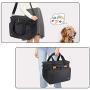 LUXJA Dog Travel Bag (Includes 2 Lined Food Containers, 2 Collapsible Bowls and 1 Removable Placemat), Dog Gear Bag for Dog Travel Accessories