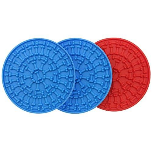 AircooL Dog Lick Pad,Dog Washing Distraction Device,Slow Feeder Dog Mat,Peanut Butter Lick Pad,Pet Lick Mat for Pet Bathing, Grooming, and Dog Training(3Pack)