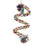 Spiral Parrot Cotton Rope with Bells, Bird Exercise Bungee Climbing Ropes Toy, Length 59inch(1.5M) Rainbow