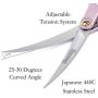 Moontay 6.5'' Professional Curved Pet Grooming Scissor, Dog Cat Grooming Shear/Scissor with Ultra-Light Aeronautical Aluminum Handle, 440C Japanese Stainless Steel Grooming Scissor