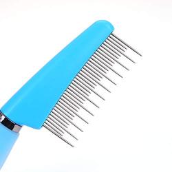 Depilate Brush Dog Comb Cat Brush Teeth Rabbits Comb Pets Grooming Massaging Long & Short Stainless Steel Teeth Slip-Proof Steel Safety Blades for Detangling