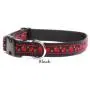 Strawberry dog collar : Strawberry with scallop edge cotton ribbon on durable and flexible nylon pet collar. Color choice from the top, (Pink, Red or Black) for small dog collar to large dog collar. Matching dog leash and step in dog harness are available