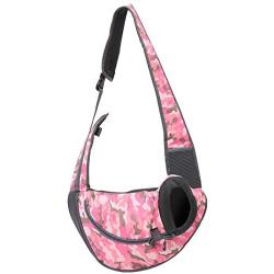 PETEMOO Pet Sling Carrier Bag, Hand-Free Dog Cat Outdoor Travel Shoulder Bag with Adjustable Strap& Zipper