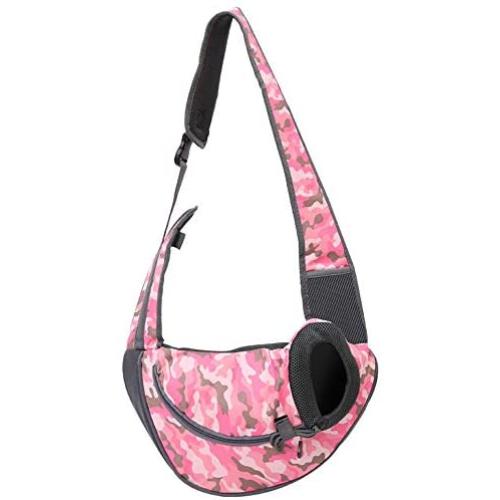 PETEMOO Pet Sling Carrier Bag, Hand-Free Dog Cat Outdoor Travel Shoulder Bag with Adjustable Strap& Zipper
