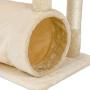 NA Premium Cat Tower Large Size Cat Tree for Activity with Tunnel 3 Tier Platform with Scratching Post and Toy Ball,Tan