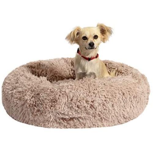 Houseables Comfort & Anti-Anxiety Dog Bed, Beds for Dogs, 30” x 30” x 5”, Beige, Round, Cuddler, Plush Donut Pillow, Cats, Puppy, Snuggle, Slumber Ball, Doggy Nest, Burrow, Washable, Self-Warming Houseables Comfort & Anti-Anxiety Dog Bed, Beds for Dogs, 30” x 30” x 5”, Beige, Round, Cuddler, Plush Donut Pillow, Cats, Puppy, Snuggle, Slumber Ball, Doggy Nest, Burrow, Washable, Self-Warming