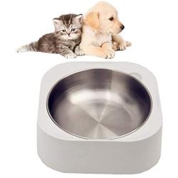 Cat Dog Food Bowls:Slanted Cat Bowls for Food and Water,Stainless Steel Dog Bowl with Heavy Stand for Cats and Small Dogs,Non-Slip Non-Spill and Easier to Reach Food