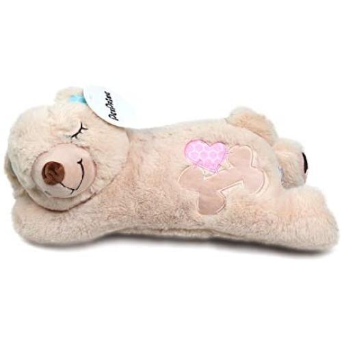 Dog Soft Plush Toy Pet Heart Beat Plush Bear Toy with Warmer Bag Puppy Anxiety Relief Toy for Puppy Dogs