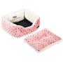 Amazon Basics Cuddler Bolster Pet Bed, Pink Polka Dots