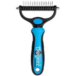 Dogeez Dematting Tool for Dogs | Gentle Grooming to Detangle Matted Fur and Stop Shedding | Dual Sided Undercoat Rake for Small, Medium and Long Hair Dog, Cat, and Other Pets | Undercoat Brush Comb