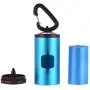Decdeal Pet Poop Holder Dog Waste Dispenser Aluminum Tube Includes 15pcs Waste Bags Refillable (Blue)