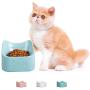 Jemirry Raised Cat Bowls Ceramic Cat Dish Bulldog Food Bowl for Cat Small Pup Dog Pet, Anti-Vomit cat Bowl