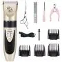 HATALKIN Dog Clippers, Professional Low Noise Rechargeable Pet Hair Grooming Clippers Kit Cordless Electric Clipper Shaver for Small Large Dogs Cats Animals (Silver) HATALKIN Dog Clippers, Professional Low Noise Rechargeable Pet Hair Grooming Clippers Kit Cordless Electric Clipper Shaver for Small Large Dogs Cats Animals (Silver)