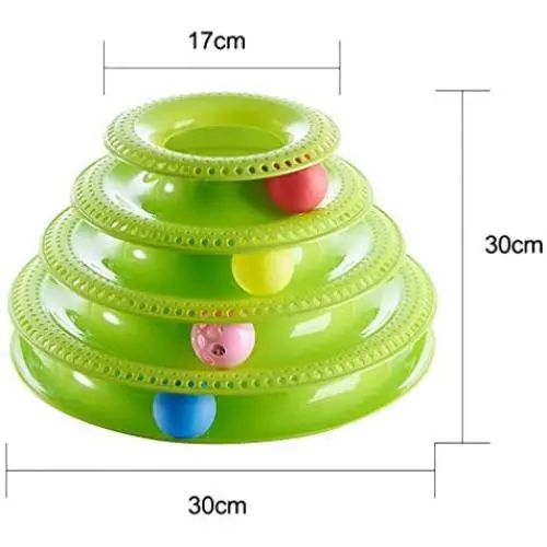 Funny Cat Pet Toy Cat Toys Intelligence Triple Play Disc Cat Toy Balls Cat Crazy Ball Disk Interactive Toy for IQ Training